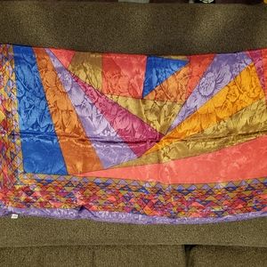 Vintage Floral Abstract Scarf/Wrap Made In Italy